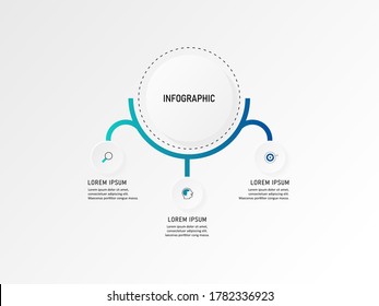 Vector circle infographic. Template for cycle diagram, graph, presentation and round chart. Business concept with 3 options, parts, steps or processes.