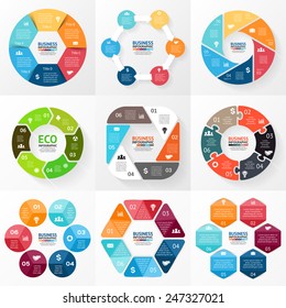 Vector circle infographic. Template for cycle diagram, graph, presentation and round chart. Business concept with 6 options, parts, steps or processes. Abstract background.