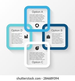 Vector circle infographic. Template for cycle diagram, graph, presentation and round chart. Business concept with 4 options, parts, steps or processes. Abstract background.