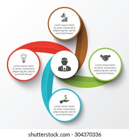Vector circle infographic. Template for cycle diagram, graph, presentation and round chart. Business concept with 4 options, parts, steps or processes. Data visualization