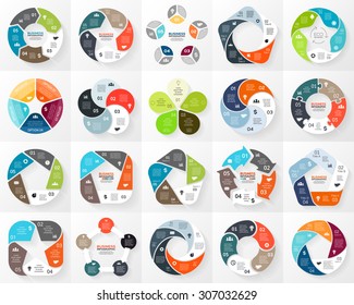 Vector circle infographic. Template for cycle diagram, graph, presentation and round chart. Business concept with 5 options, parts, steps or processes. Abstract background.