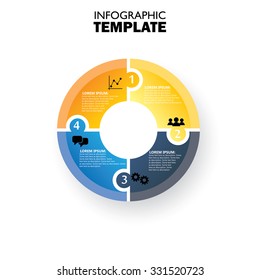 vector circle infographic template for cycle diagram. this can also be used for graph, presentation, round chart, business concept with options, parts, steps or processes.