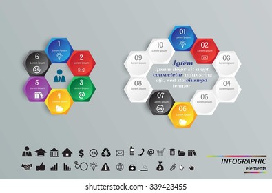 Vector circle infographic. Template for cycle diagram, graph, presentation and round chart. Business concept with 7, 8, 5, 9 and 3 options, parts, steps or processes. Data visualization.
