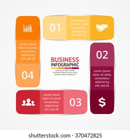 Vector circle infographic. Template for cycle diagram, graph, presentation and round chart. Business concept with 4 options, parts, steps or processes. Abstract background.