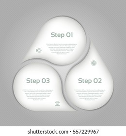 Vector circle infographic. Template for cycle diagram, graph, presentation and round chart. Business concept with 3  options, parts, steps or processes. Abstract background