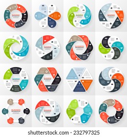 Vector circle infographic. Template for cyclic diagram, graph, presentation and chart. Business concept with 6 options, parts, steps or processes. Abstract background.