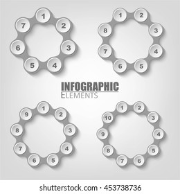 Vector circle for infographic. Template for cycling diagram, graph, presentation and round chart.