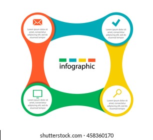Vector circle for infographic. Template for cycling diagram, graph, presentation and round chart. Business concept with 4 options, parts, steps or processes.