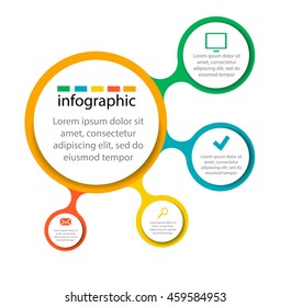 Vector circle for infographic. Template for cycling diagram, graph, presentation and round chart. Business concept with five options, parts, steps or processes.