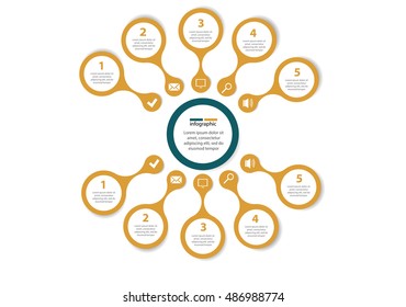 Vector circle for infographic. Template for cycling diagram, graph, presentation and round chart. Business concept with eleven options, parts, steps or processes.