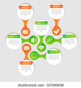 Vector circle for infographic. Template for cycling diagram, graph, presentation and round chart. Business concept with options, parts, steps or processes