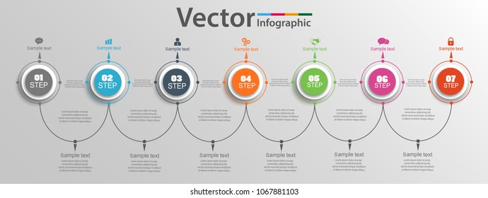 Vector circle infographic. Template for diagram, graph, presentation and chart. Business concept, parts, steps or processes. Eps 10