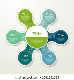 Vector circle infographic. Template for diagram, graph, presentation and chart. Business concept with 6 options, parts, steps or processes. Abstract background.Vector circle infographic.