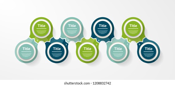 Vector circle infographic. Template for diagram, graph, presentation and chart. Business concept with 9 options, parts, steps or processes. Abstract background.