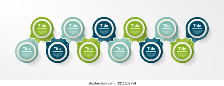 Vector circle infographic. Template for diagram, graph, presentation and chart. Business concept with 12 options, parts, steps or processes. Abstract background.