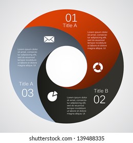 Vector Circle Infographic. Template For Diagram, Graph, Presentation And Chart. Business Concept With 3 Options, Parts, Steps Or Processes. Abstract Background.