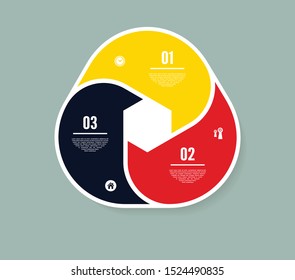 Vector circle infographic. Template for diagram, graph, presentation and chart. Business concept with three options, parts, steps or processes. Abstract background
