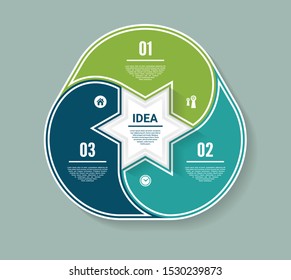 Vector circle infographic. Template for diagram, graph, presentation and chart. Business concept with three options, parts, steps or processes. Abstract background