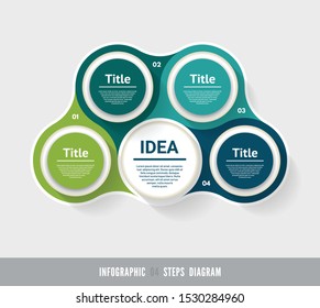 Vector circle infographic. Template for diagram, graph, presentation and chart. Business concept with 4 options, parts, steps or processes. Abstract background