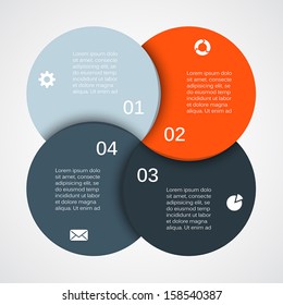 Vector circle infographic. Template for diagram, graph, presentation and chart. Business concept with four options, parts, steps or processes. Abstract background.