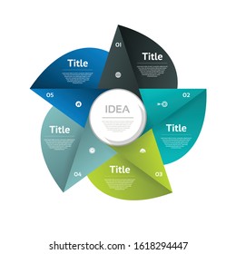 Vector circle infographic. Template for diagram, graph, presentation and chart. Business concept with 5 options, parts, steps or processes. Abstract background