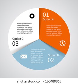 Vector Circle Infographic. Template For Diagram, Graph, Presentation And Chart. Business Concept With Three Options, Parts, Steps Or Processes. Abstract Background.