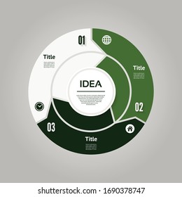 Vector circle infographic. Template for diagram, graph, presentation and chart. Business concept with three options, parts, steps or processes. Abstract background