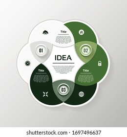 Vector circle infographic. Template for diagram, graph, presentation and chart. Business concept with three options, parts, steps or processes. Abstract background