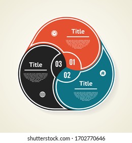 Vector circle infographic. Template for diagram, graph, presentation and chart. Business concept with three options, parts, steps or processes. Abstract background