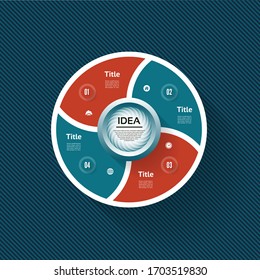 Vector circle infographic. Template for diagram, graph, presentation and chart. Business concept with 4 options, parts, steps or processes. Abstract background