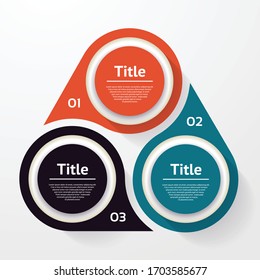 Vector circle infographic. Template for diagram, graph, presentation and chart. Business concept with three options, parts, steps or processes. Abstract background.