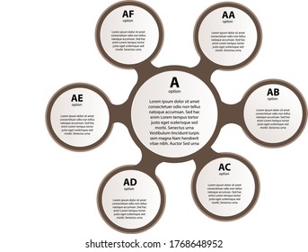 Vector circle infographic. Template for diagram, graph, presentation and chart. Business concept with seven options, parts, steps or processes. Abstract background.