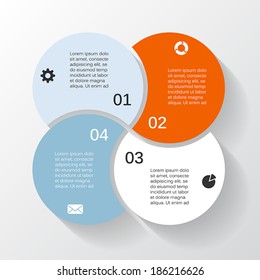 Vector circle infographic. Template for diagram, graph, presentation and chart. Business concept with four options, parts, steps or processes. Abstract background.