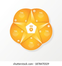 Vector circle infographic. Template for diagram, graph, presentation and chart. Business concept with five options, parts, steps or processes. Abstract background