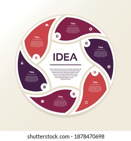 Vector circle infographic. Template for diagram, graph, presentation and chart. Business concept with 6 options, parts, steps or processes. Abstract background