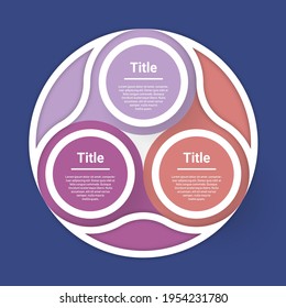 Infografía del círculo vectorial. Plantilla para diagrama, gráfico, presentación y gráfico. Concepto de negocio con tres opciones, partes, pasos o procesos. Antecedentes abstractos