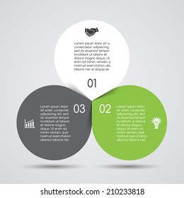 Vector circle infographic. Template for diagram, graph, presentation and chart. Business concept with three options, parts, steps or processes. Abstract background.