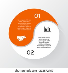 Vector Circle Infographic. Template For Diagram, Graph, Presentation And Chart. Business Concept With 2 Options, Parts, Steps Or Processes. Abstract Background.