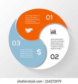 Vector circle infographic. Template for diagram, graph, presentation and chart. Business concept with 3 options, parts, steps or processes. Abstract background.