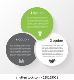 Vector circle infographic. Template for diagram, graph, presentation and chart. Business concept with 3 options, parts, steps or processes. Abstract background.
