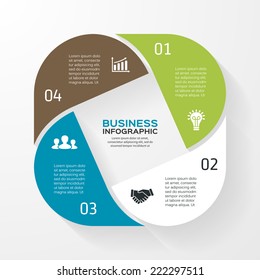 Vector circle infographic. Template for diagram, graph, presentation and chart. Business concept with 4 options, parts, steps or processes. Abstract background.