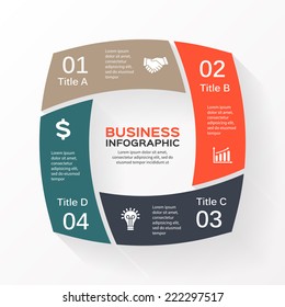 Vector circle infographic. Template for diagram, graph, presentation and chart. Business concept with 4 options, parts, steps or processes. Abstract background.