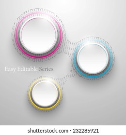 Vector circle infographic. Template for diagram, graph, presentation and chart. Business concept with three options, parts, steps or processes. Abstract background. 