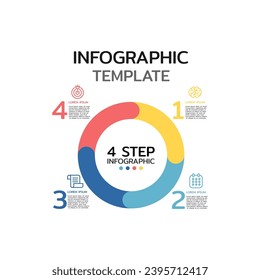 Vector circle infographic. Template for diagram, graph, presentation and chart. Business concept with 4 options, parts, steps or processes. Abstract background.
