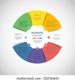 Vector circle infographic. Template for diagram, graph, presentation and chart. Business concept with 8 options, parts, steps or processes. Abstract background. 