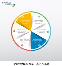 Vector circle infographic. Template for diagram, graph, presentation and chart. Business concept with 6 options, parts, steps or processes. 