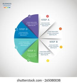 Vector circle infographic. Template for diagram, graph, presentation and chart. Business concept with 8 options, parts, steps or processes. 