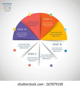 Vector circle infographic. Template for diagram, graph, presentation and chart. Business concept with 8 options, parts, steps or processes. 