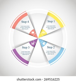 Vector circle infographic. Template for diagram, graph, presentation and chart. Business concept with 4 options, parts, steps or processes. 