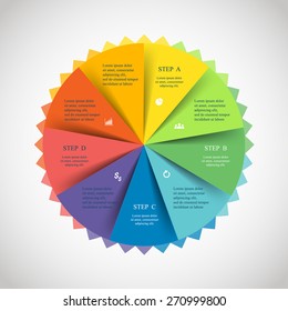 Vector circle infographic. Template for diagram, graph, presentation and chart. Business concept with 9 options, parts, steps or processes. 